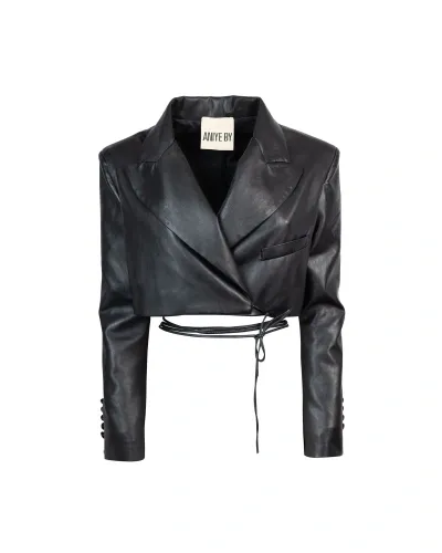 Aniye By Biba Blazer In Eco-leather In 336black