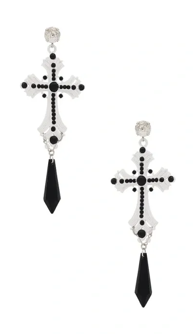 Aniye Records Path Earrings In Black