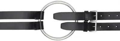 Ann Demeulemeester Black Bobby Double Belt In 099 Black