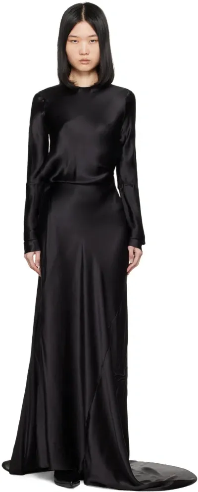 Ann Demeulemeester Black Demy X-long Maxi Dress In 099 Black