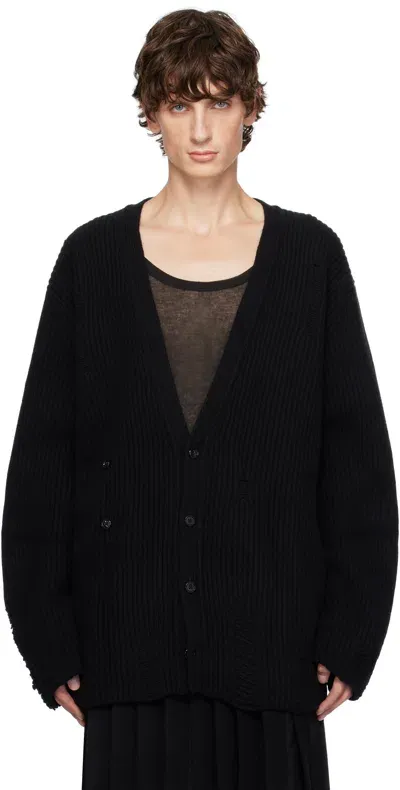 Ann Demeulemeester Black Ingemar Oversize Distressed Cardigan