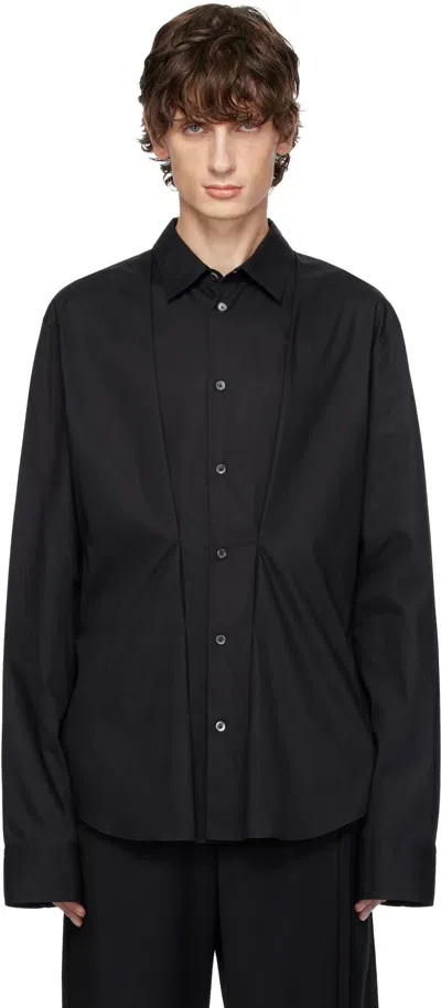 Ann Demeulemeester Thorben Cotton Fitted Shirt In Black