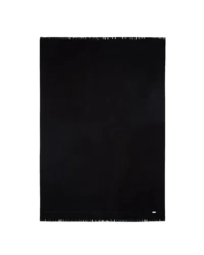 Ann Demeulemeester Logo Plaque Frayed Edge Scarf In Black