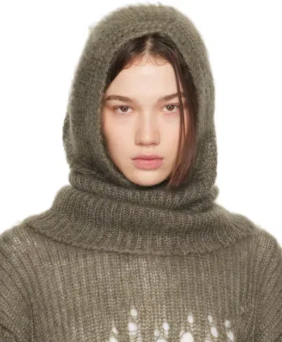 Ann Demeulemeester Khaki Botilda Balaclava In Brown