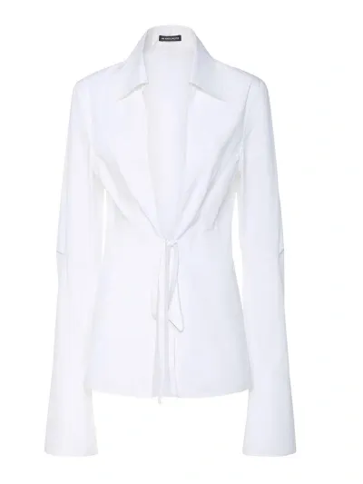 Ann Demeulemeester Linsey Open Front Poplin Shirt In White