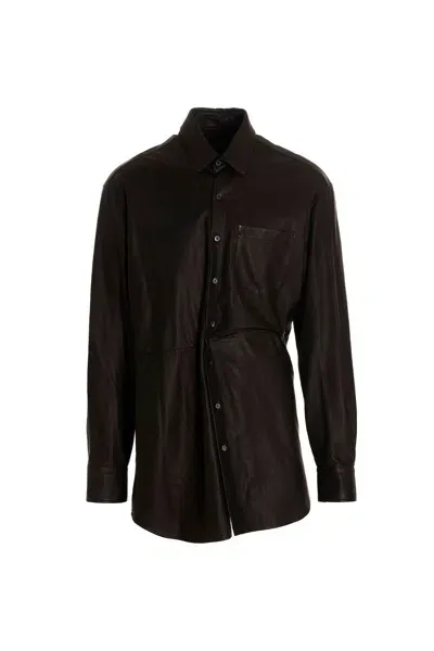 Ann Demeulemeester Mark High Comfort Leather Shirt Black