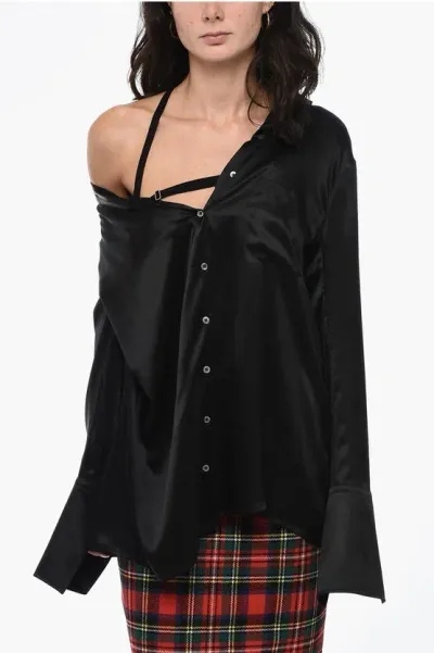 Ann Demeulemeester Silk Shirt With Breast Pocket In Black