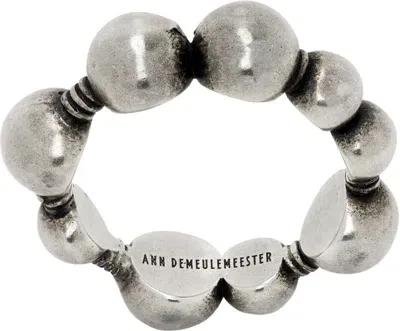 Ann Demeulemeester Silver Aleksi Pearl Ring In 070 Antique Silver