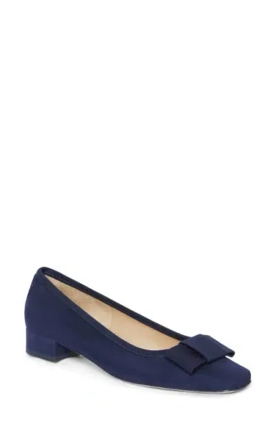 Ann Mashburn Bridgette Flat In Navy Suede