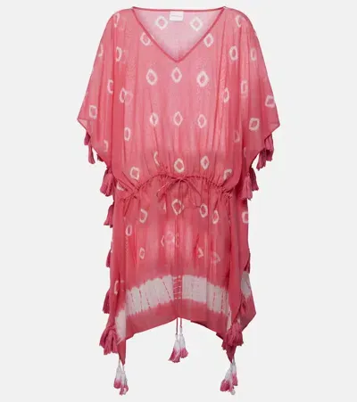 Anna Kosturova Sand Dollar Tie-dye Cotton Kaftan In Pink