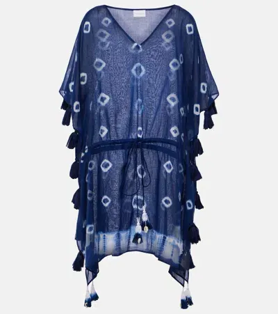 Anna Kosturova Tie-dye Cotton Kaftan In Blue