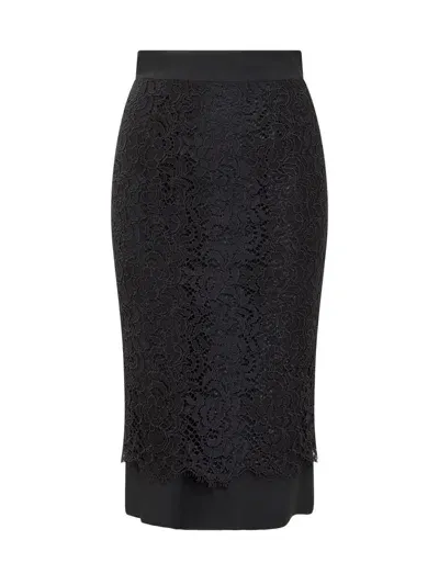 Anna Molinari Lace Skirt In Black