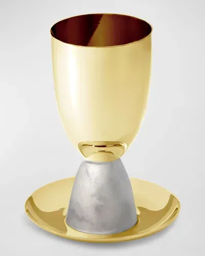 Anna New York Coluna Kiddush Cup In Marble And Gold