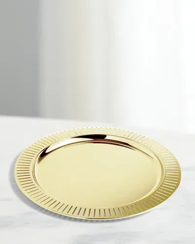 Anna New York Striations Round Serving Tray, 15.25" In Gold