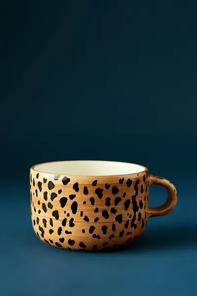 Anna + Nina Leopard Cappuccino Mug In Multi