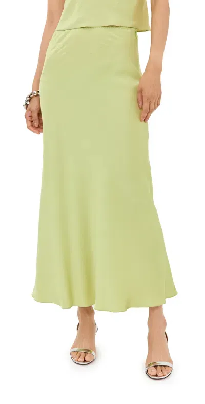 Anna October Champaca Midi Skirt Lime Green