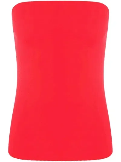 Anna October Virginia Strapless Top In Red