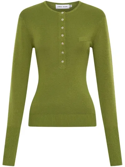 Anna Quan Button-down Collar T-shirt In Green