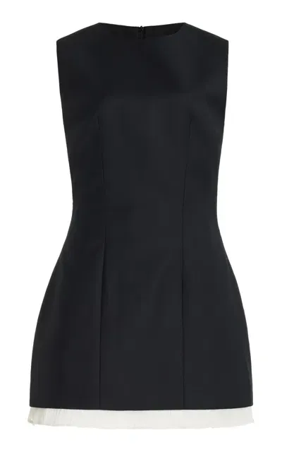 Anna Quan Mabel Stretch-wool Mini Dress In Black