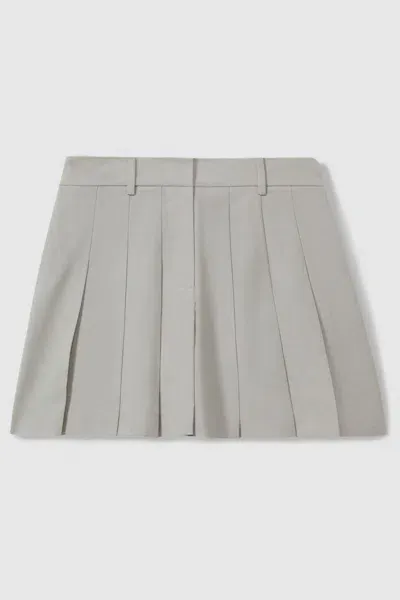 Anna Quan Pleated Mini Skirt In Heather Grey