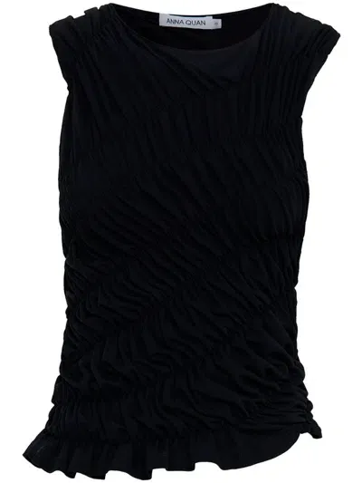 Anna Quan Ruched Tank Top In Black