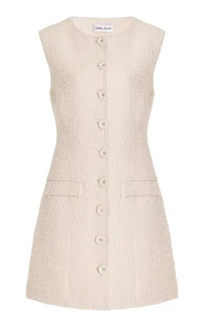 Anna Quan Sofia Cotton-blend Tweed Mini Dress In Light Pink