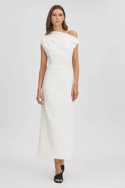 Anna Quan Textured Off-the-shoulder Maxi Dress In White