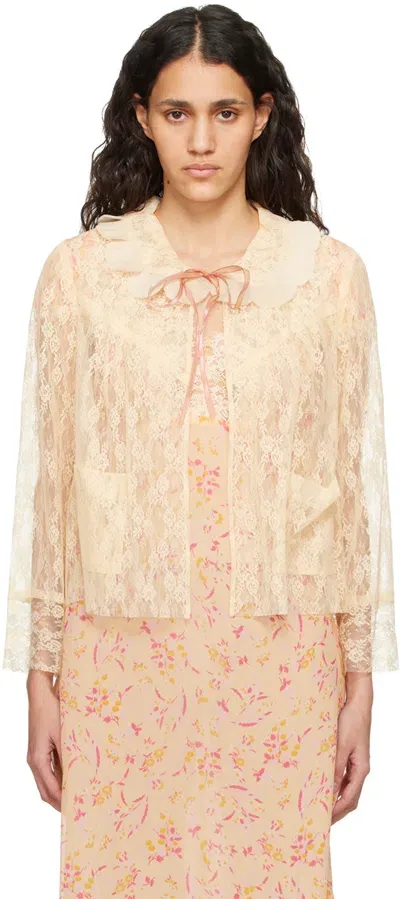 Anna Sui Orange Floral Blouse In Cantaloupe Multi