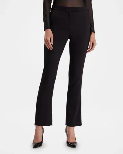 Anne Fontaine Vladama Cropped Zip-hem Bootcut Pants In Black