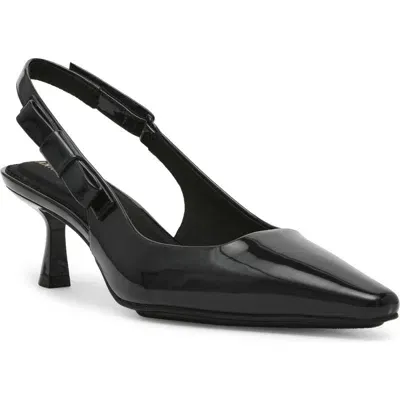 Anne Klein Carmel Pointed Toe Slingback Pump In Black Patent