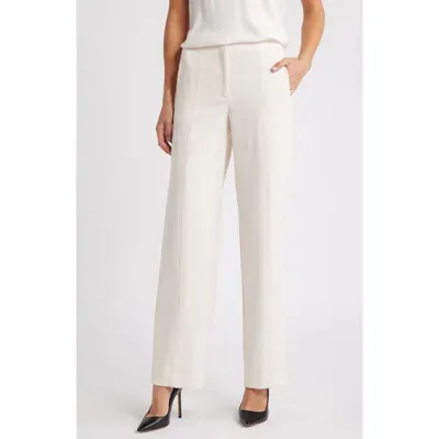 Anne Klein High Waist Straight Leg Pants In Anne White