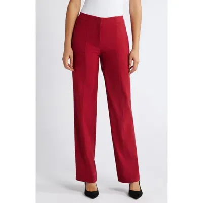 Anne Klein High Waist Straight Leg Pants In Titian Red