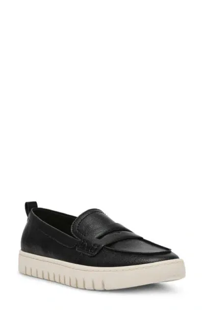 Anne Klein Kinetic Penny Loafer In Black Smooth