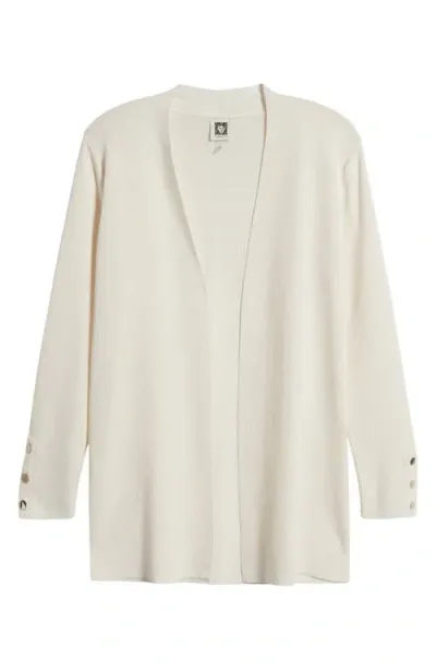 Anne Klein Kissing Front Cardigan In Anne White