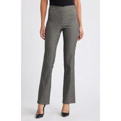 Anne Klein Metallic Bootcut Pants In Vicuna Multi