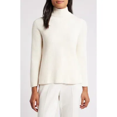 Anne Klein Mock Neck Rib Sweater In Anne White