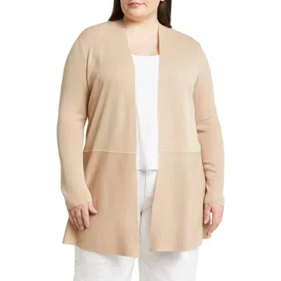 Anne Klein Monterey Open Front Cardigan In Latte