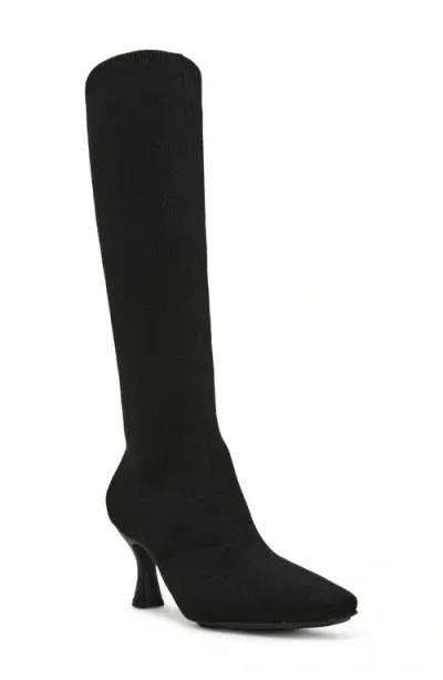 Anne Klein Pillar Knee High Boot In Black Knit