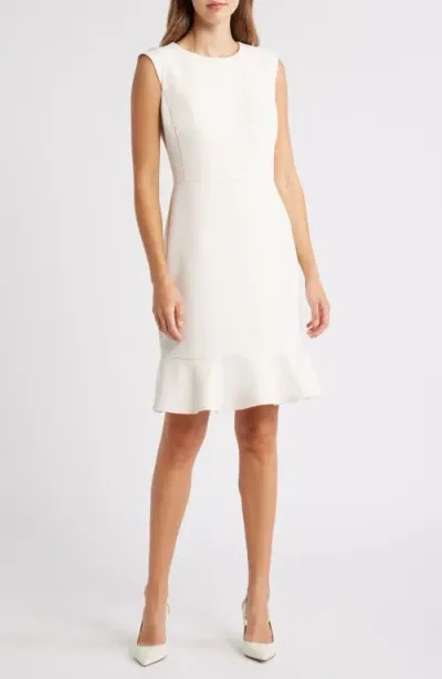 Anne Klein Ruffle Hem Sheath Dress In Anne White