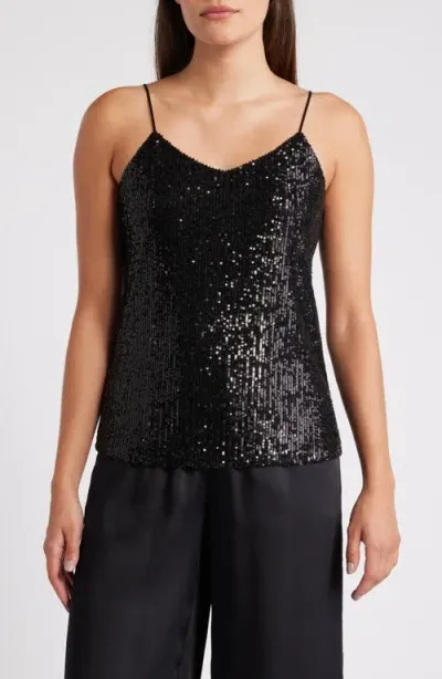 Anne Klein Sequin Camisole In Anne Black