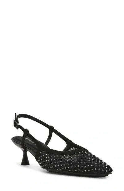 Anne Klein Thia Slingback Pump In Black/black Crystal