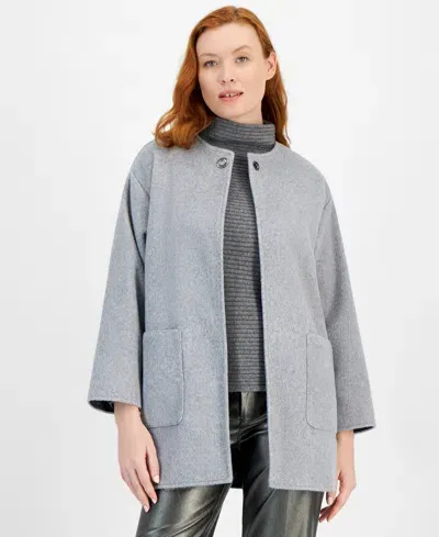 Anne Klein Women's Felt Topper Jacket In Light Heather Grey