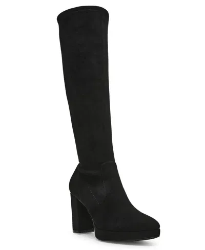 Anne Klein Women's Journey Platform Block Heel Knee High Dress Boots In Black Ms