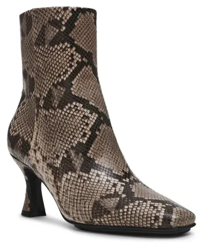 Anne Klein Women's Pablo Snip Toe Dress Booties In Black White Snake