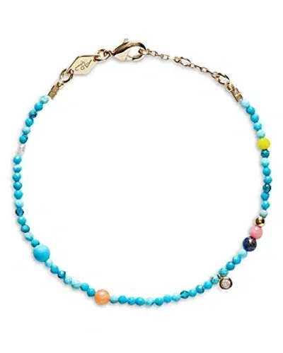 Anni Lu Dotty Multi Gemstone Beaded Bracelet In Blue/multi