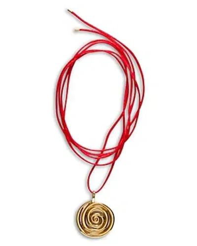 Anni Lu Spiral On A String Pendant Necklace, 59.05 In Gold/red