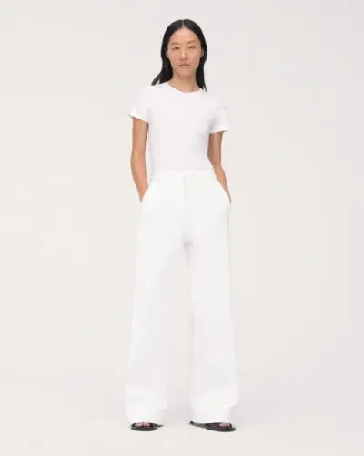 Another Tomorrow Carpenter Denim Pant In Off White