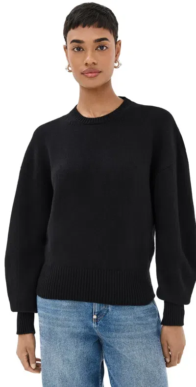 Another Tomorrow Cashmere Knit Sweatshirt Black