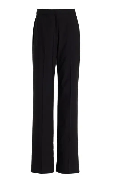 Another Tomorrow Classic Wool Trousers In Black