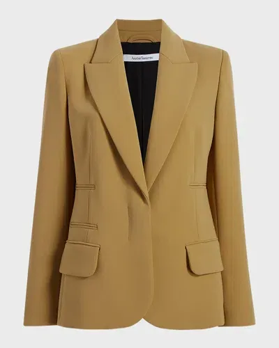 Another Tomorrow Doppio Tailored Blazer Jacket In Hazelnut